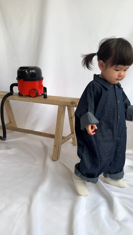 Denim Blue "I love my Mummy" doodle Overall